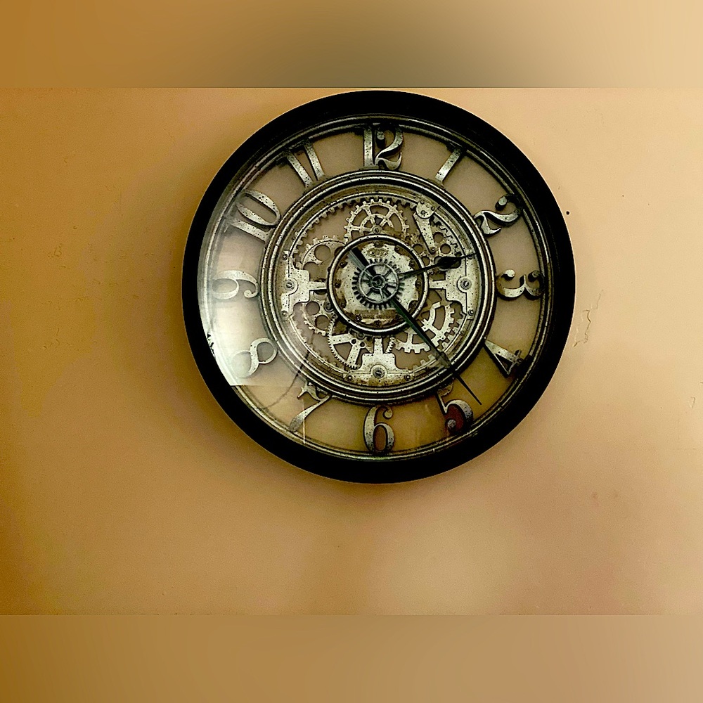 Industrial style wall clock